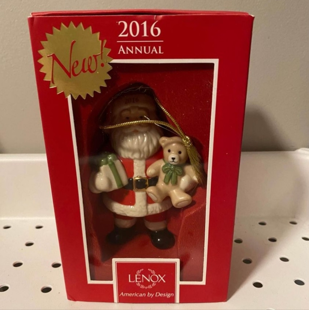 Lenox Ornament 2016 Good Tidings Santa Christmas Porcelain NEW Box